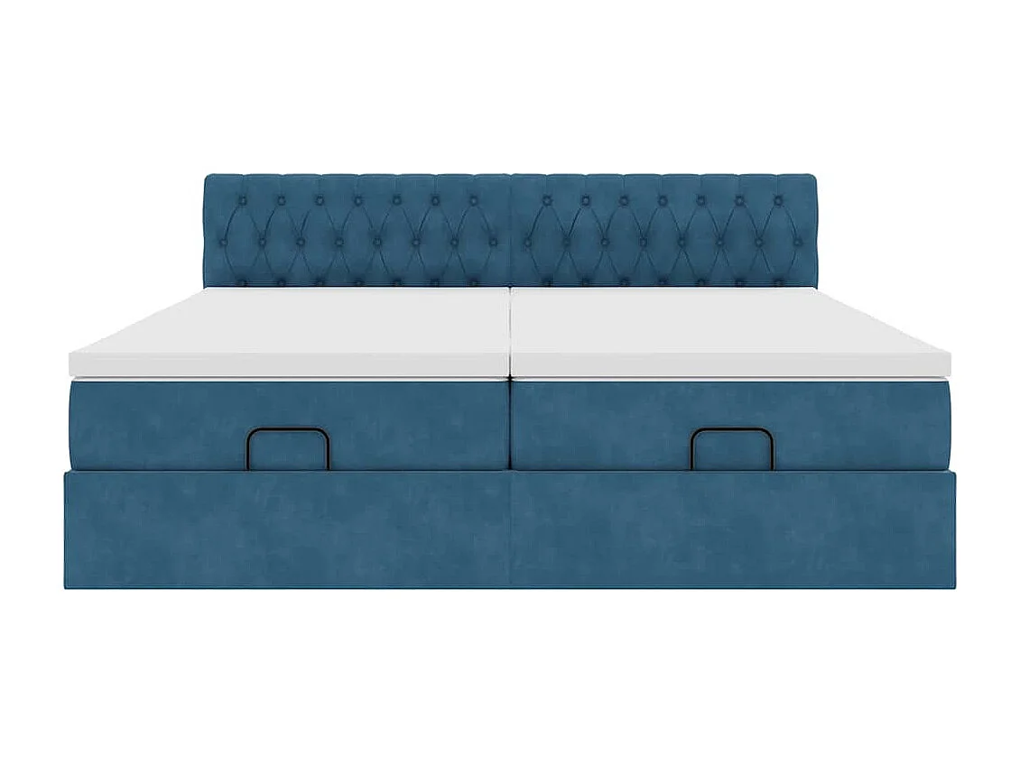 Struttura Letto Pouf con Materassi 180x200 cm Velluto