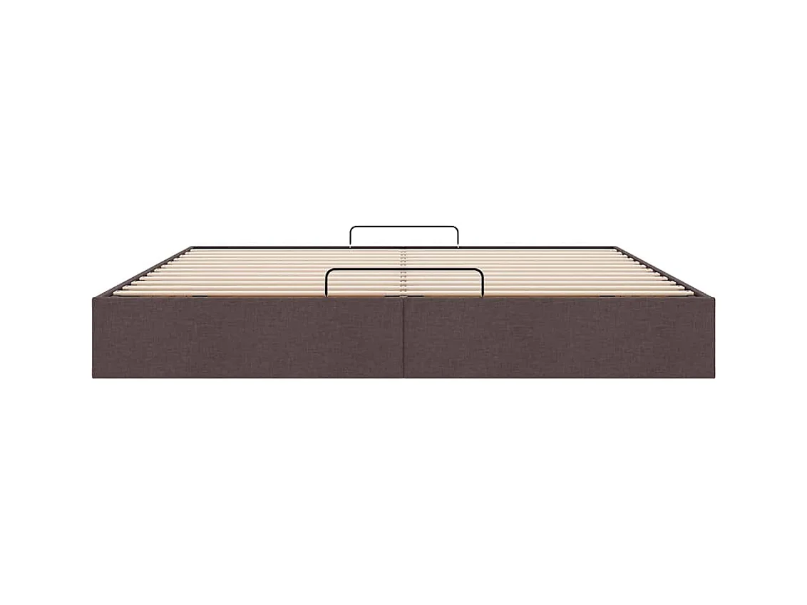 Cadre de lit ottoman sans matelas marron foncé 180x200 cm tissu