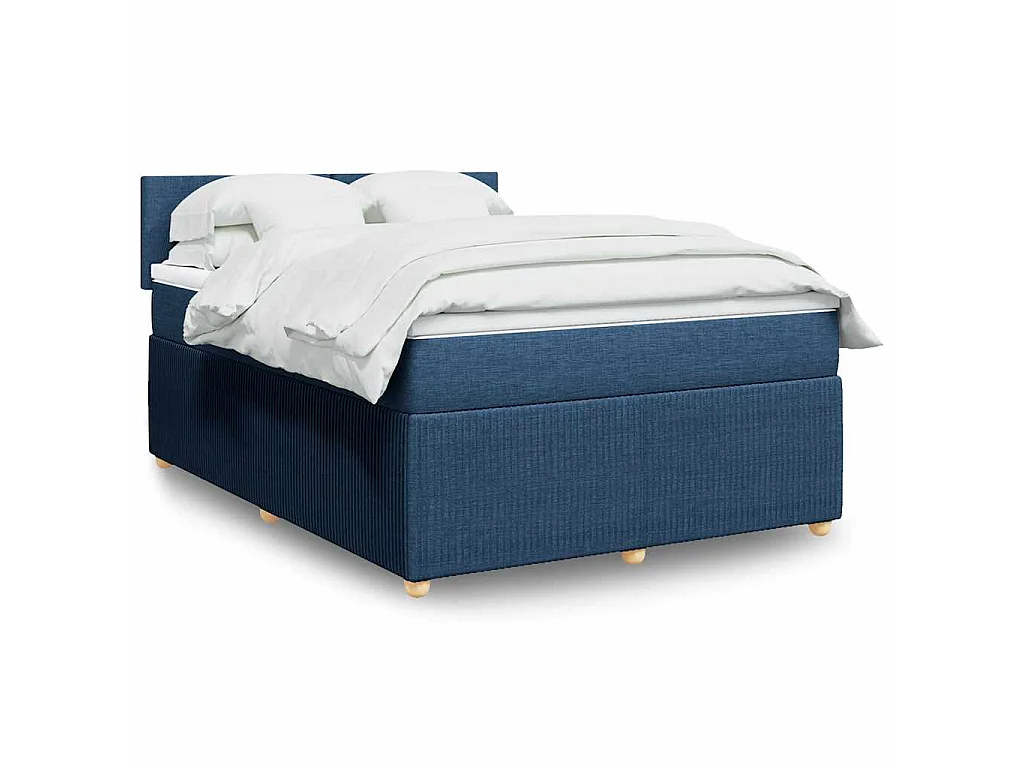 Giroletto a Molle con Materasso Blu 140x190 cm in Tessuto