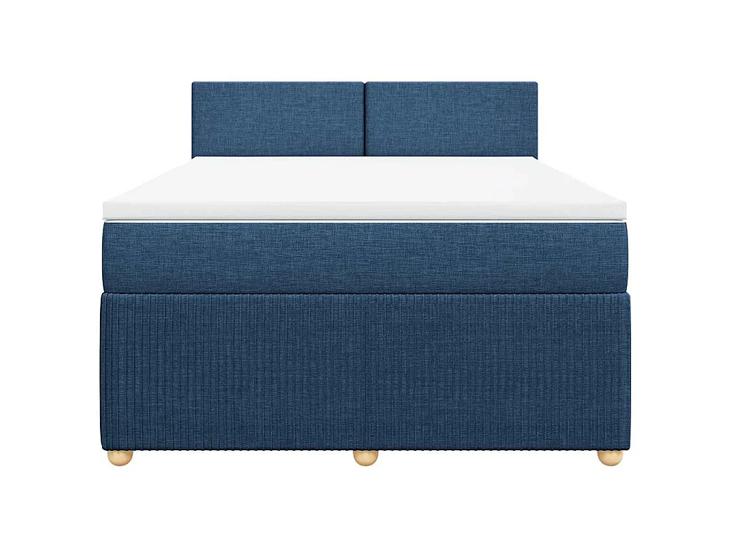 Giroletto a Molle con Materasso Blu 140x190 cm in Tessuto