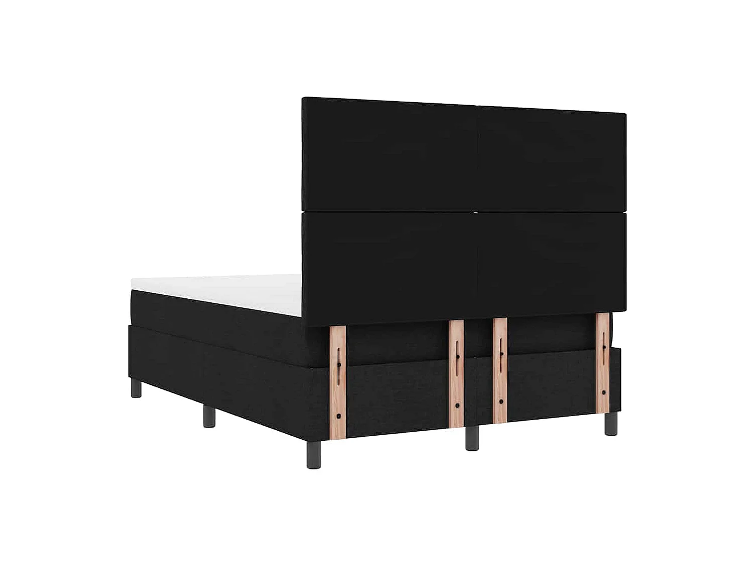 Cama Box com colchão com cabeceira Preto 140 x 200 cm tecido