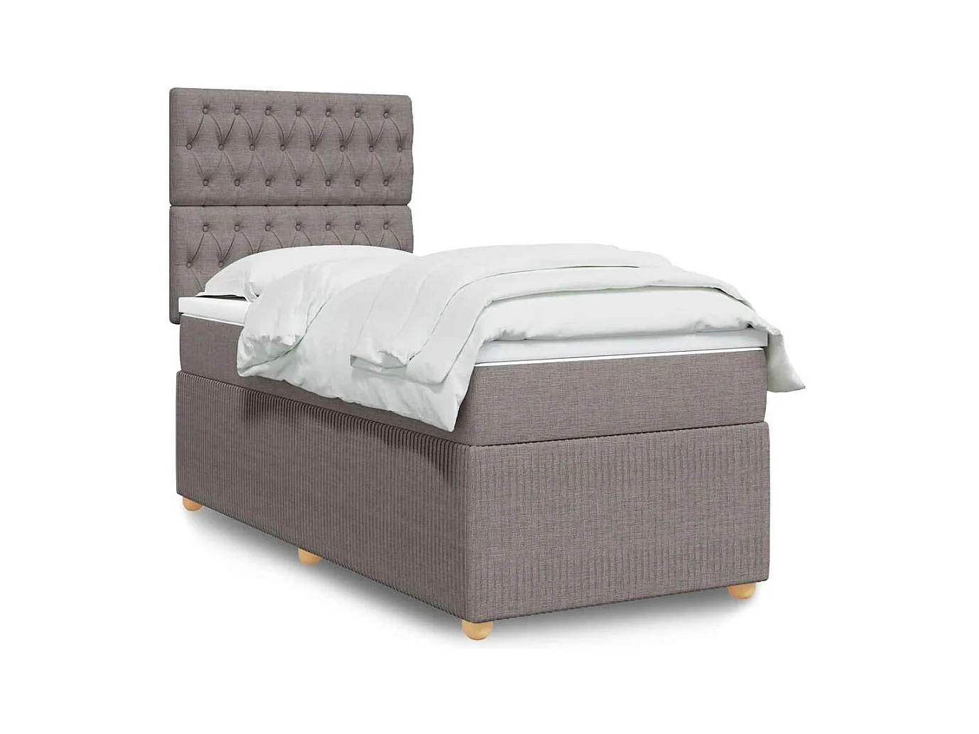 Boxspringbett mit Matratze Taupe 90x200 cm Stoff