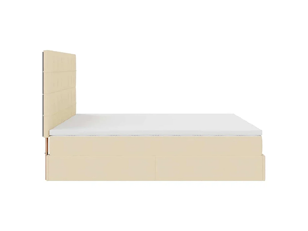 Estrutura de cama otomana com colchões tecido creme 180x200cm