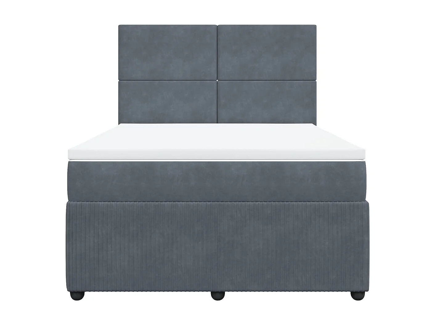 Boxspringbett mit Matratze Dunkelgrau 160x200 cm Samt