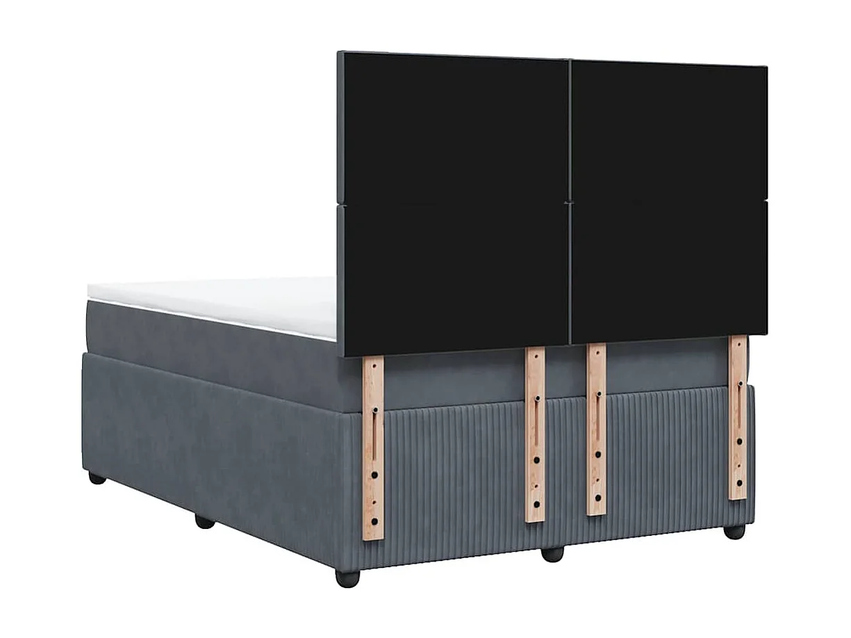 Boxspringbett mit Matratze Dunkelgrau 160x200 cm Samt