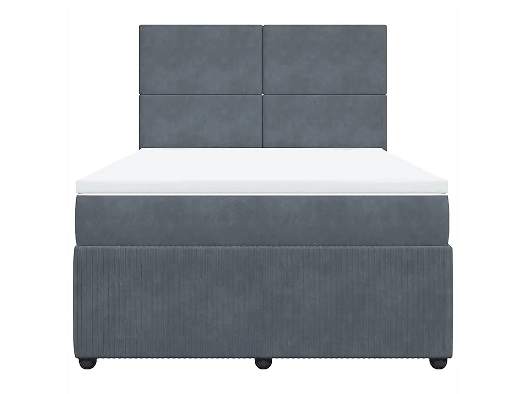 Boxspring met matras fluweel donkergrijs 160x200 cm
