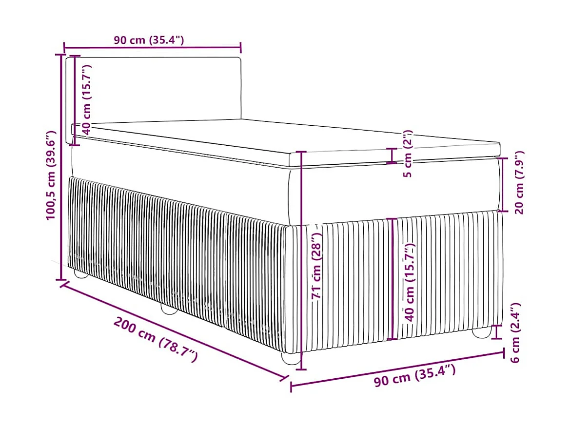 Sommier à lattes de lit avec matelas Taupe 90x200 cm Tissu