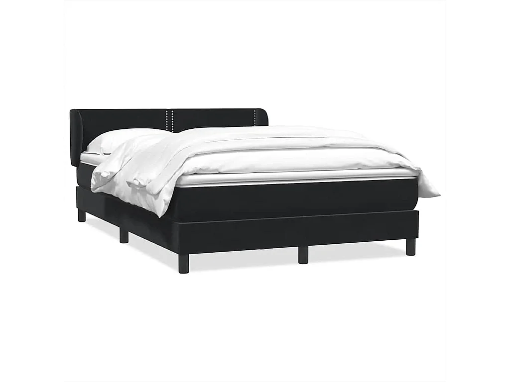 Boxspringbett mit Matratze Schwarz 160x210 cm Samt