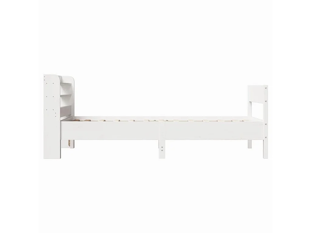 Bedframe zonder matras massief grenenhout wit 90x190 cm