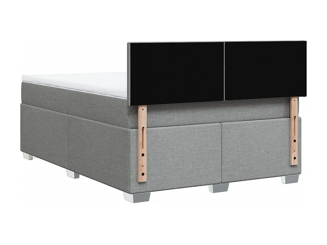 Boxspring met matras stof lichtgrijs 140x200 cm