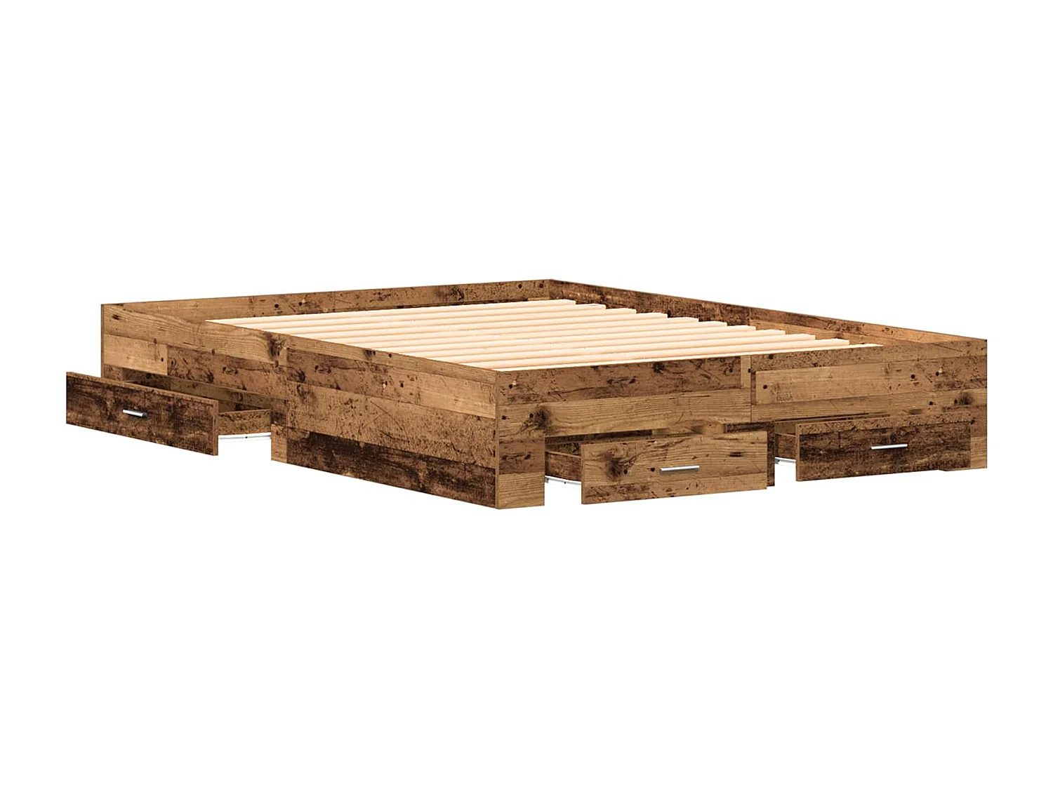 Struttura del letto con cassetto Legno vecchio 140 x 200 cm