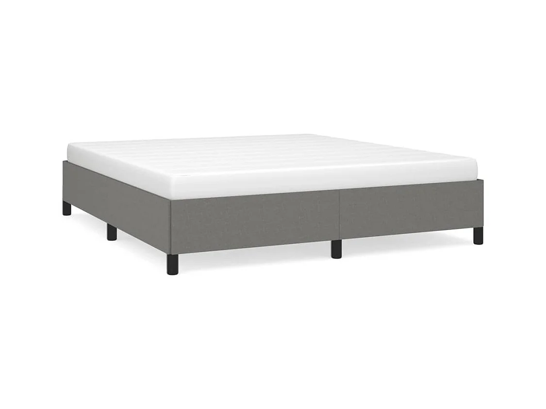 Cadre de lit sans matelas gris foncé 180x200 cm tissu