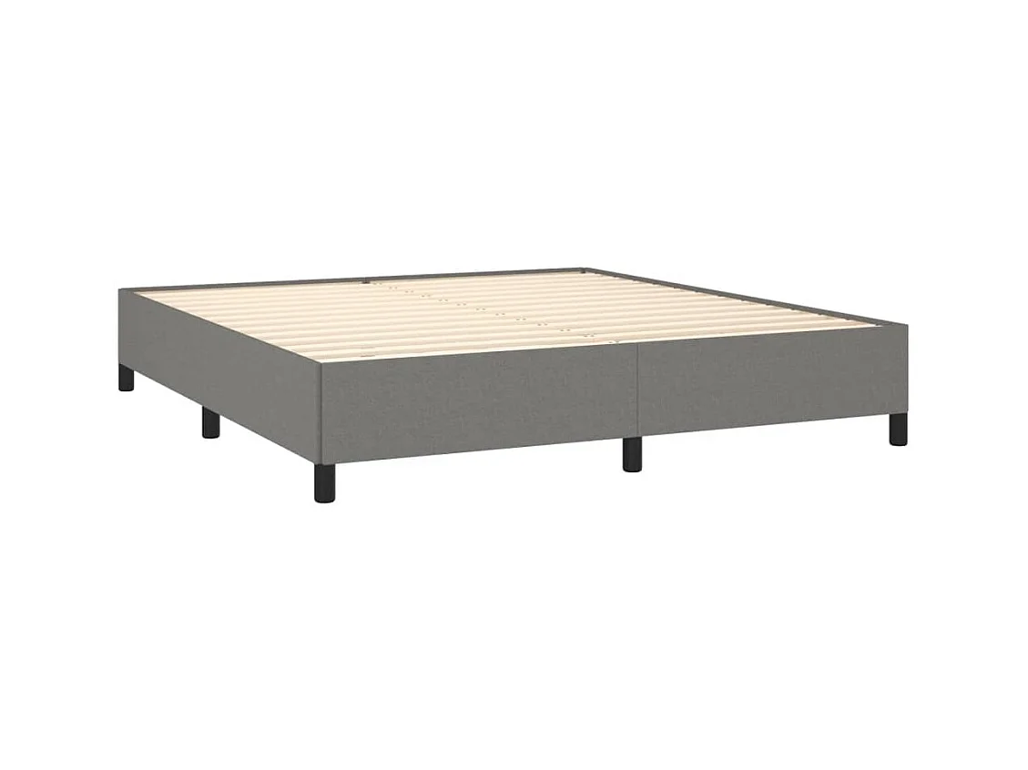 Cadre de lit sans matelas gris foncé 180x200 cm tissu