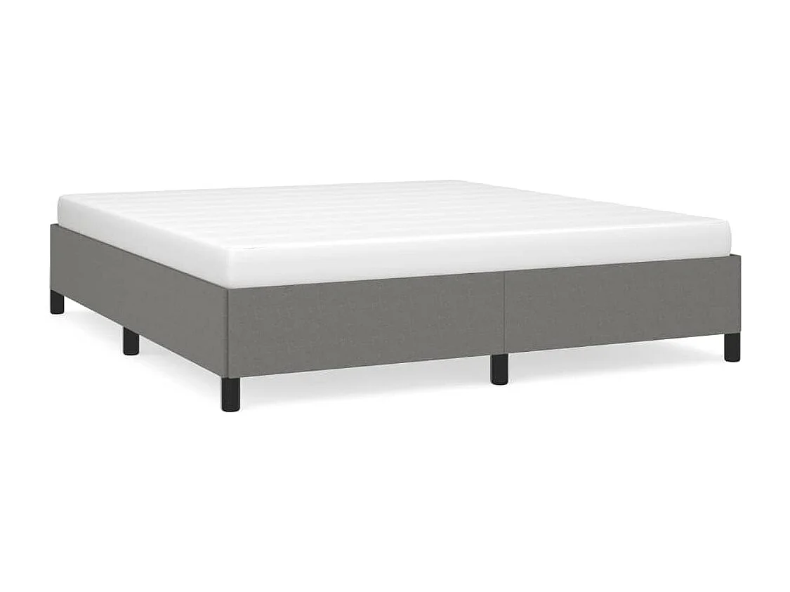 Cadre de lit sans matelas gris foncé 180x200 cm tissu