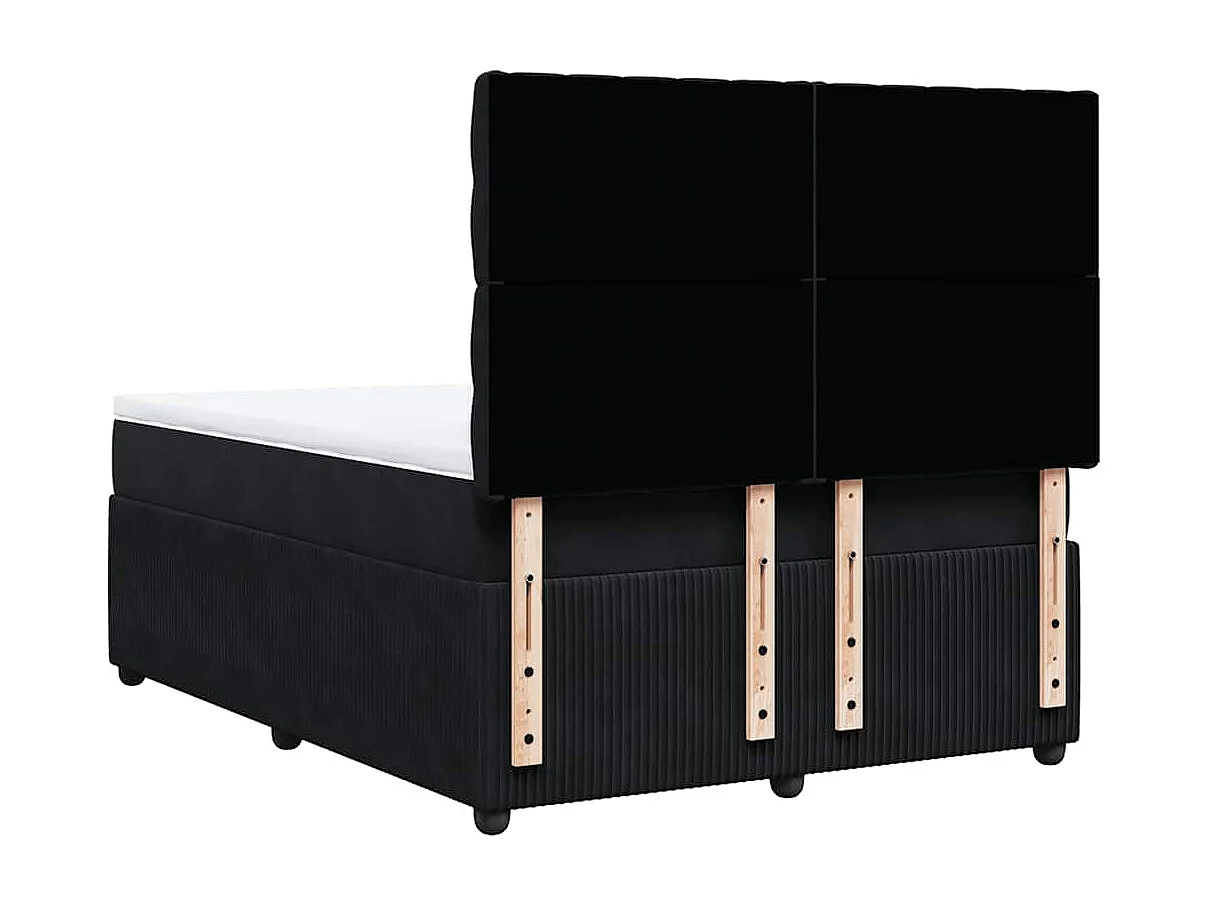 Boxspringbett mit Matratze Schwarz 140x190 cm Samt