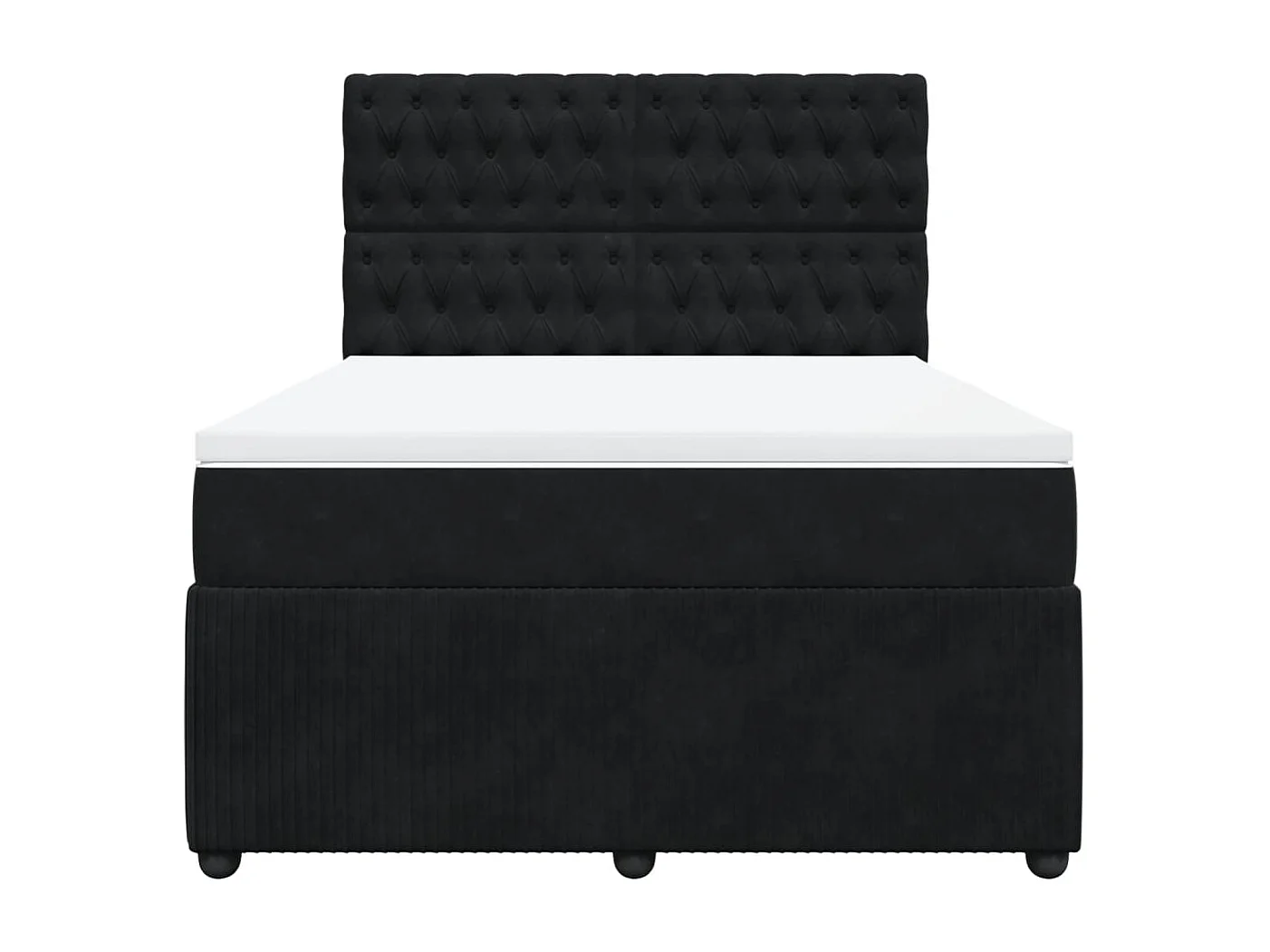 Boxspringbett mit Matratze Schwarz 140x190 cm Samt