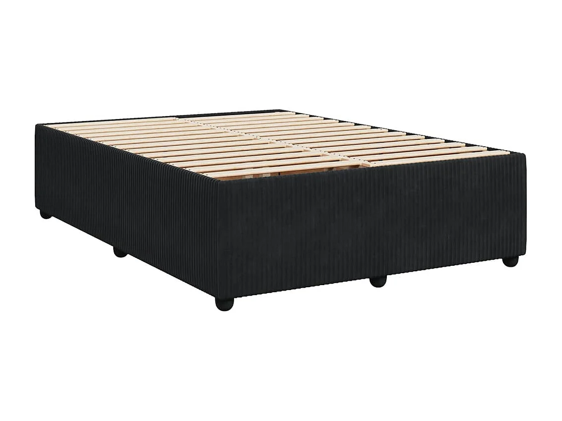 Boxspring met matras fluweel zwart 140x190 cm