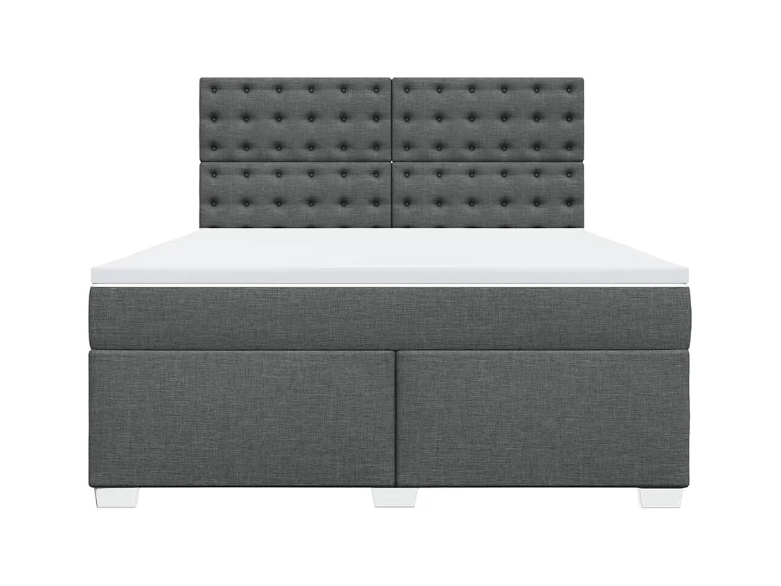 Boxspring met matras stof donkergrijs 180x200 cm