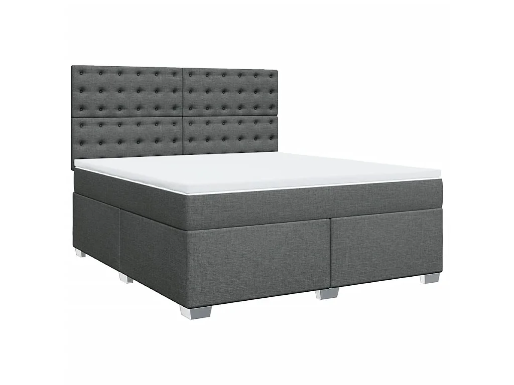 Boxspringbett mit Matratze Dunkelgrau 180x200 cm Stoff