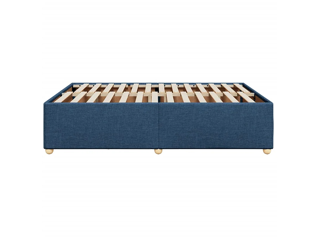 Cadre de lit sans matelas bleu 140x190 cm tissu