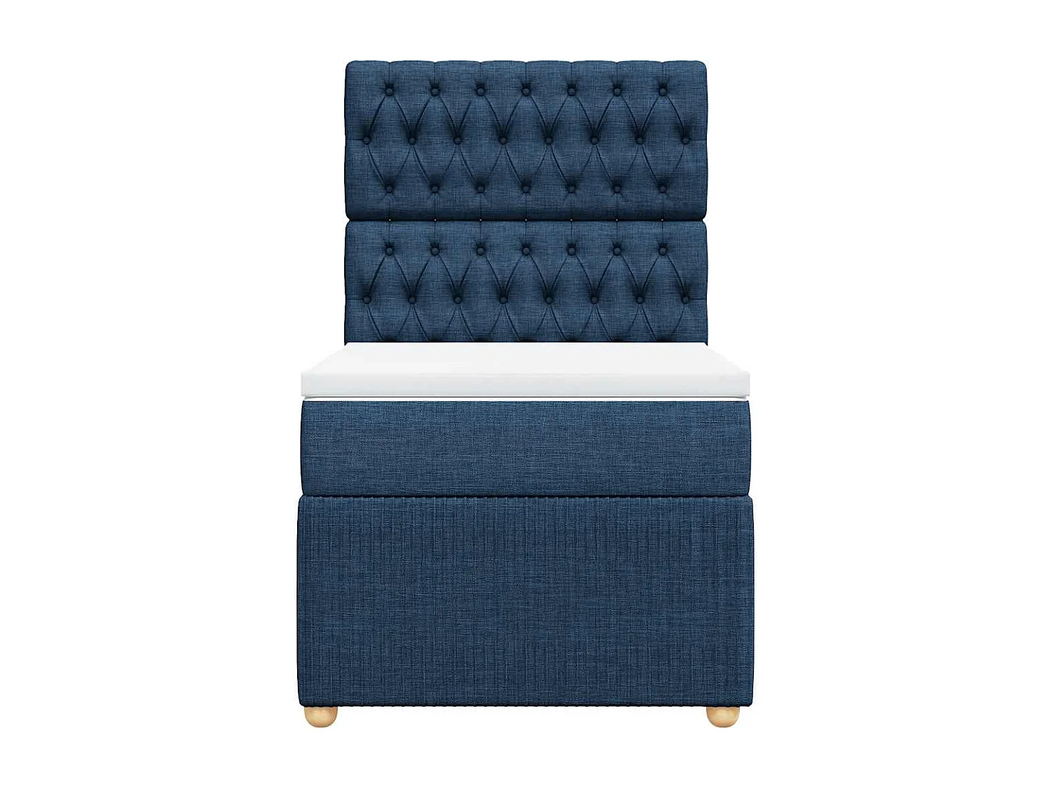 Sommier à lattes de lit avec matelas Bleu 100x200 cm Tissu