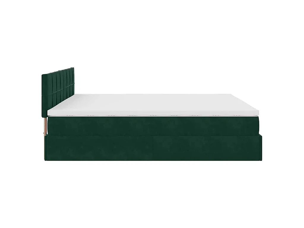 Ottoman-Bett mit Matratze Dunkelgrün 160x200 cm Samt