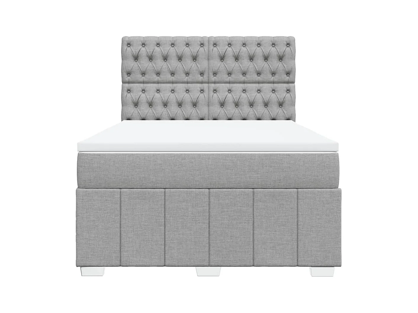 Cama com molas/colchão 140x190 cm tecido cinzento-claro