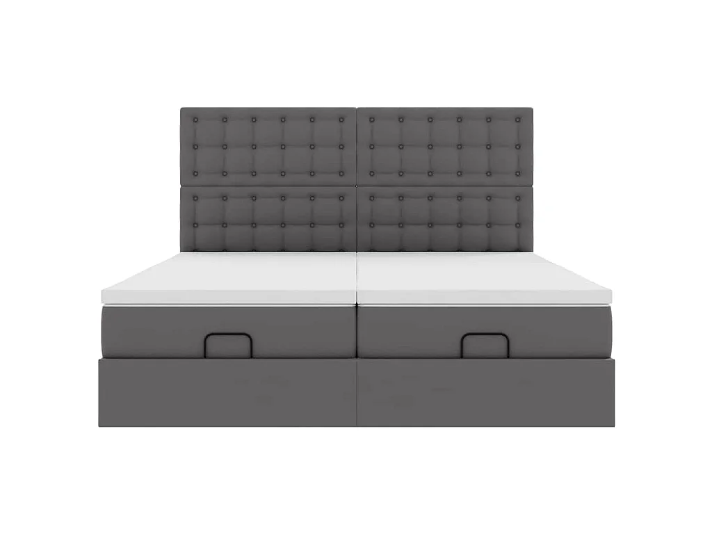 Ottoman bed met matrassen 180x200cm kunstleer grijs