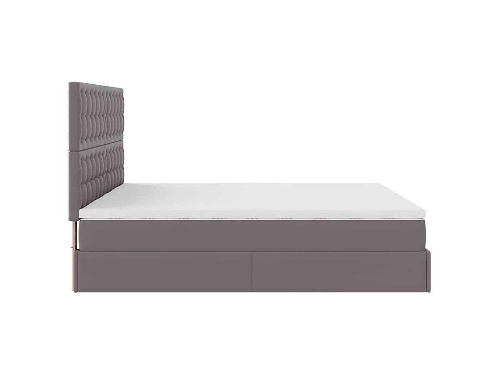 Ottoman bed met matrassen 180x200cm kunstleer grijs