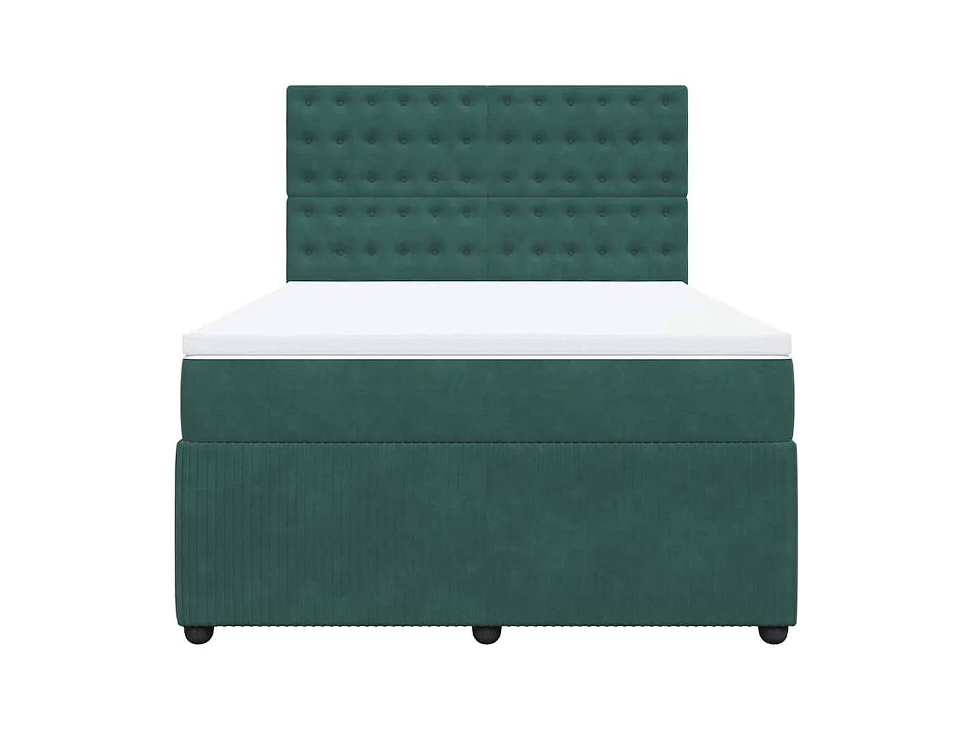 Boxspringbett mit Matratze Dunkelgrün 140x190 cm Samt