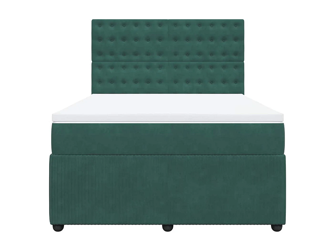 Sommier à lattes de lit et matelas Vert foncé 140x190cm Velours