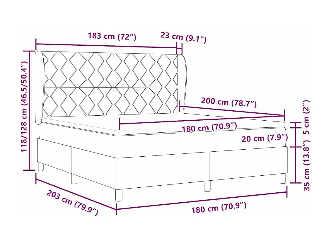 Letto con molle e materasso Grigio Scuro 90x190 cm Tessuto