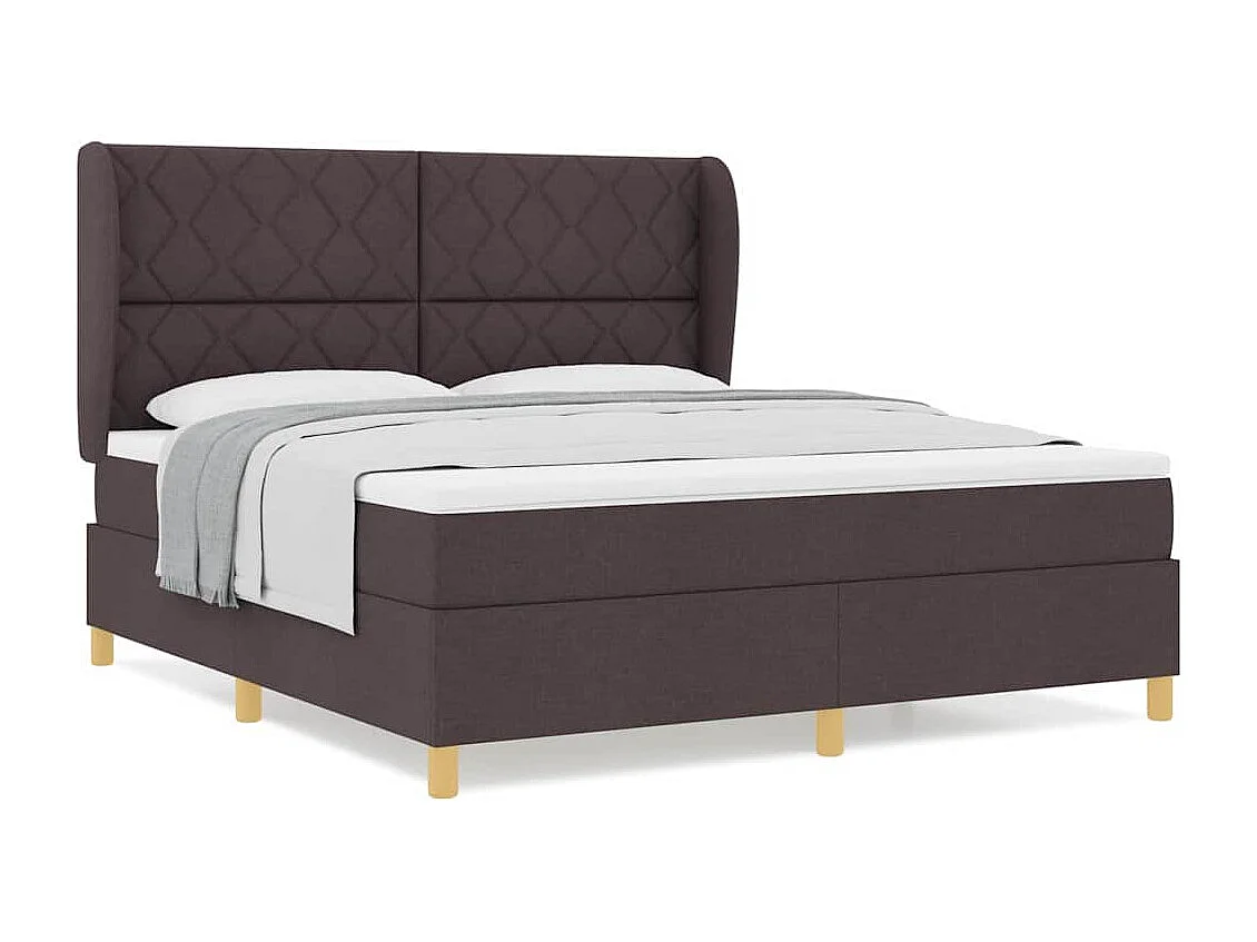Letto con molle e materasso Grigio Scuro 90x190 cm Tessuto
