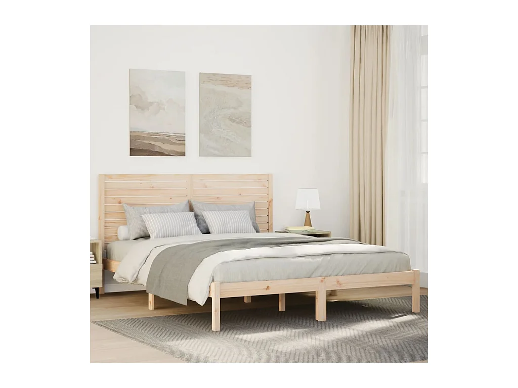 Cadre de lit extra long sans matelas 160x210 cm bois massif