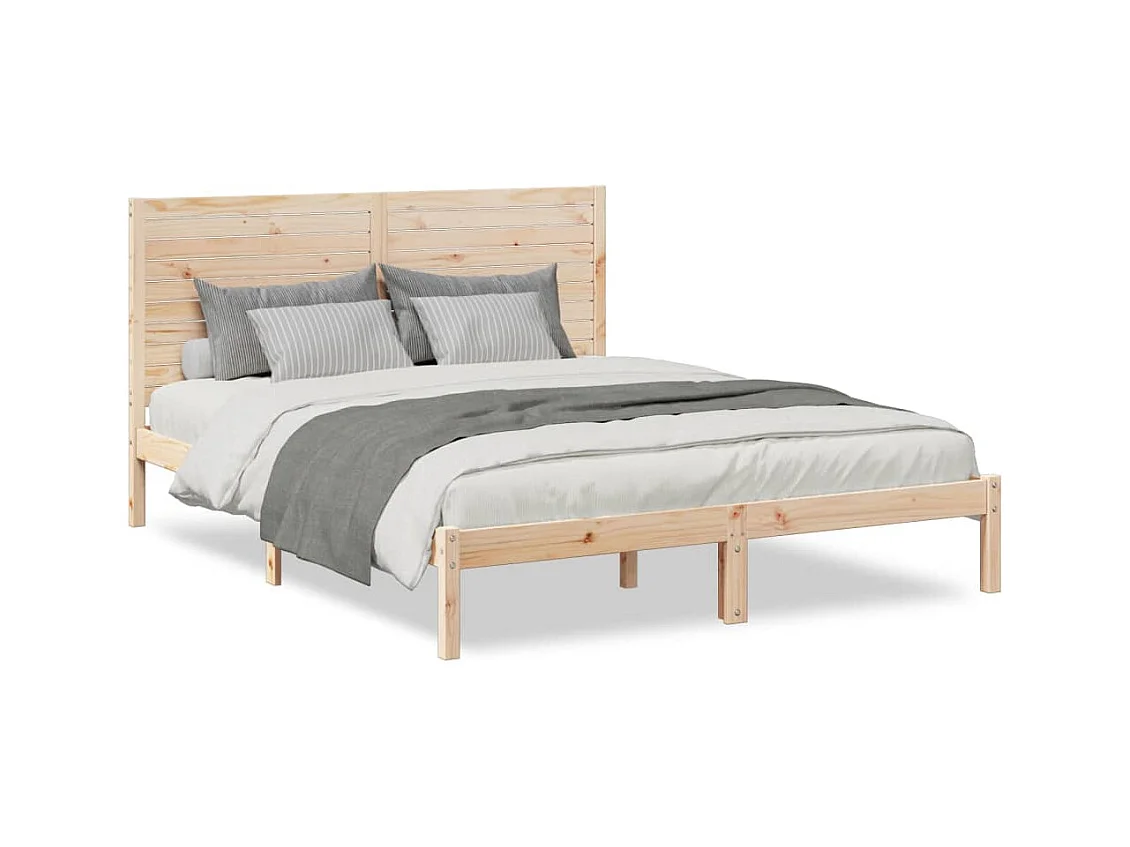 Cadre de lit extra long sans matelas 160x210 cm bois massif