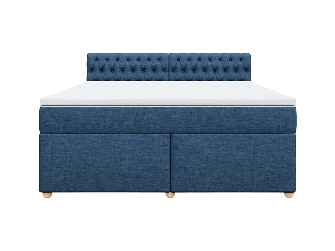 Sommier à lattes de lit avec matelas Bleu 180x200 cm Tissu