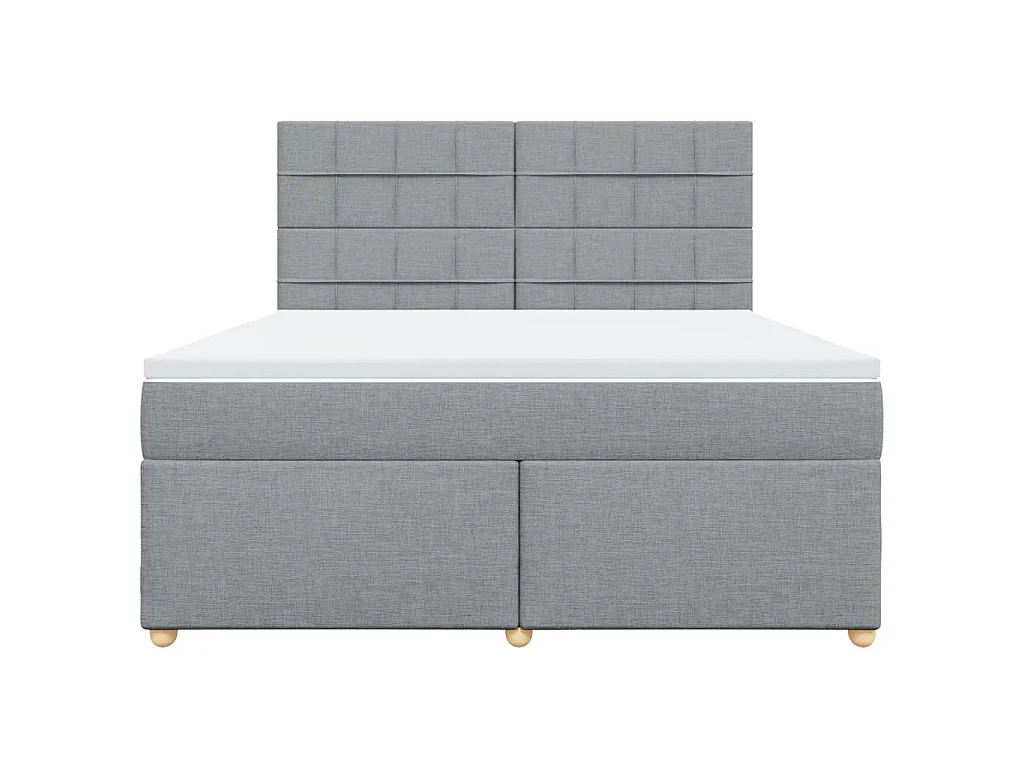 Sommier à lattes de lit avec matelas Gris clair 180x200cm Tissu