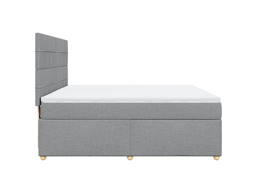 Sommier à lattes de lit avec matelas Gris clair 180x200cm Tissu
