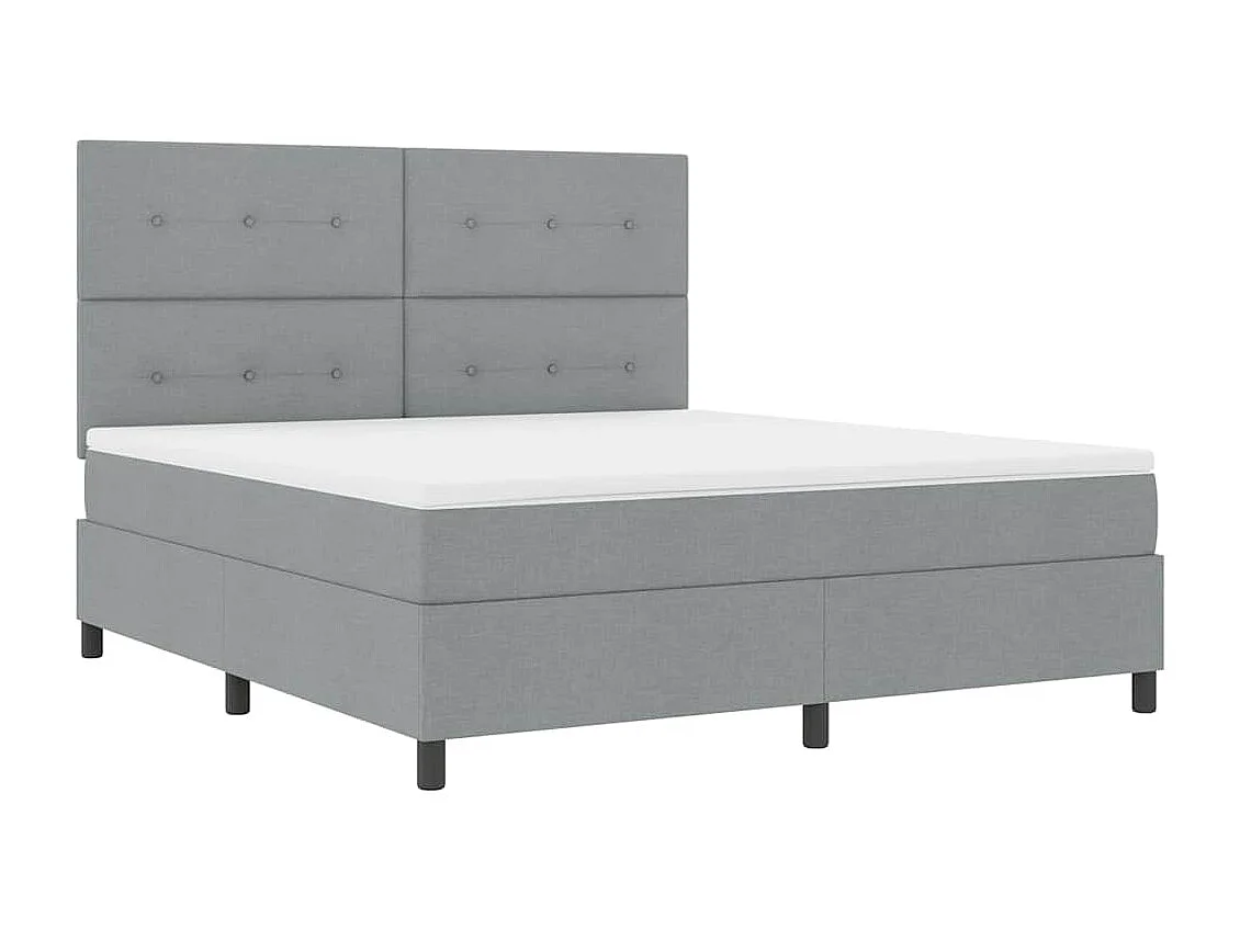 Boxspringbed met matras Lichtgrijs 180 x 200 cm Stof