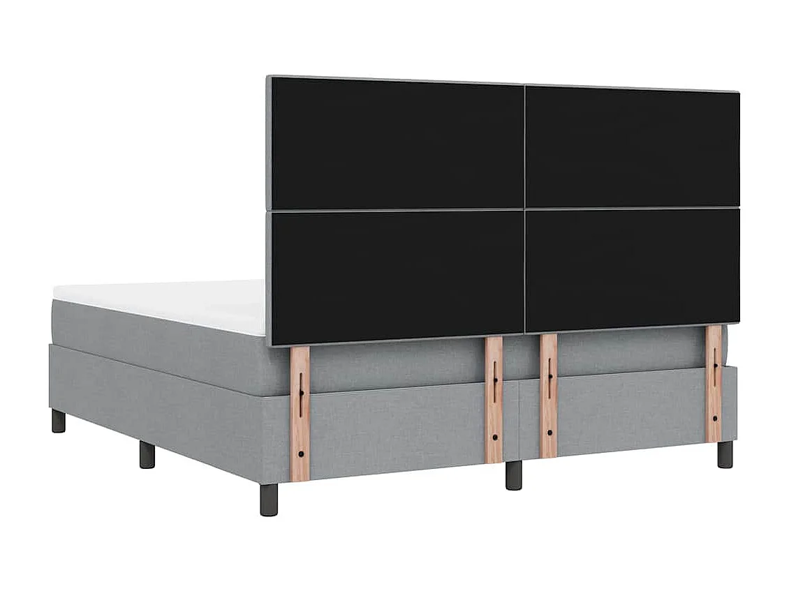 Boxspringbed met matras Lichtgrijs 180 x 200 cm Stof