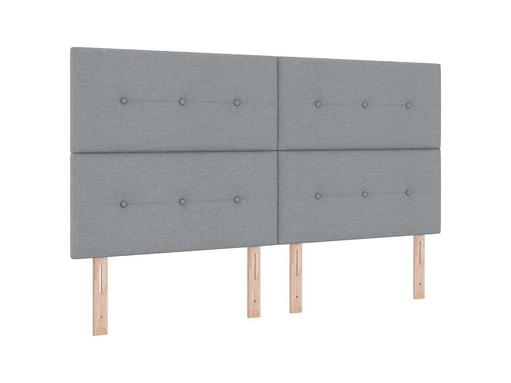 Boxspringbed met hoofdeinde Lichtgrijs 180 x 200 cm Stof