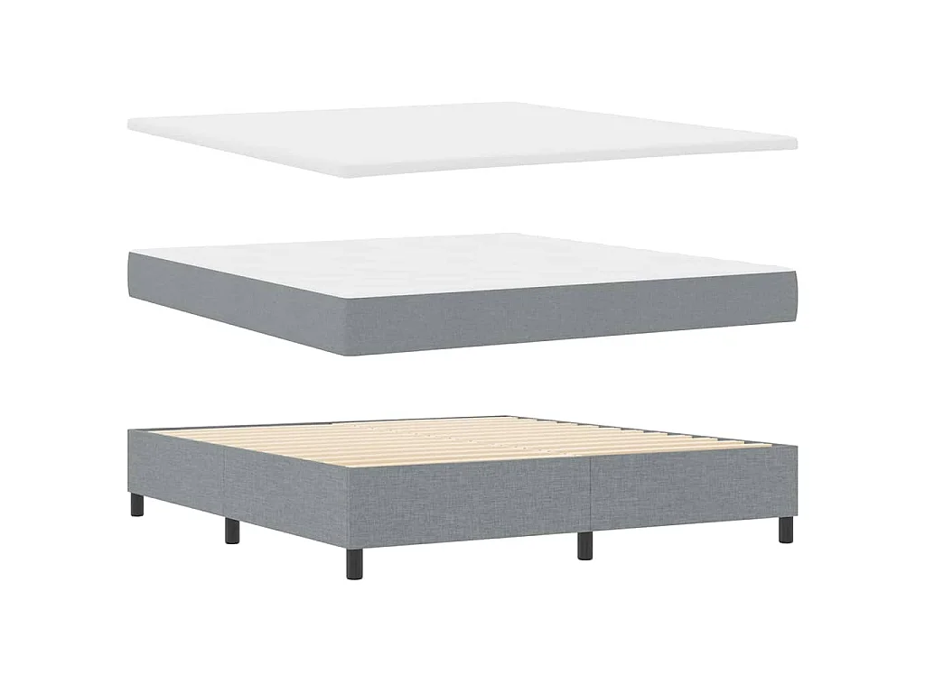 Boxspringbed met hoofdeinde Lichtgrijs 180 x 200 cm Stof