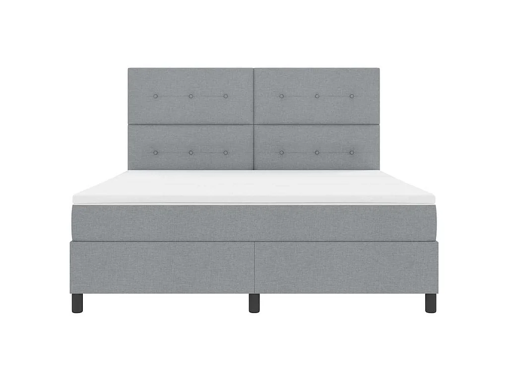 Boxspringbed met hoofdeinde Lichtgrijs 180 x 200 cm Stof