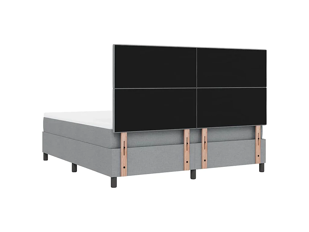 Boxspringbed met hoofdeinde Lichtgrijs 180 x 200 cm Stof