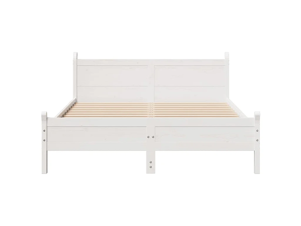 Letto senza Materasso Bianco 140x190 cm Legno Massello di Pino