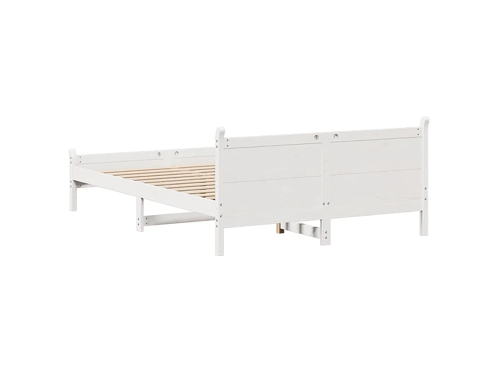 Letto senza Materasso Bianco 140x190 cm Legno Massello di Pino