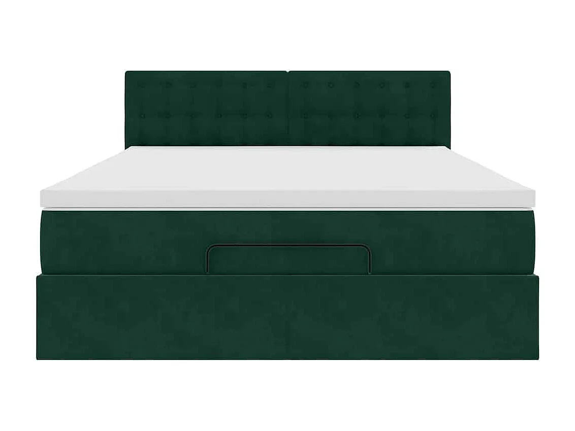 Struttura Letto Pouf con Materasso 140x200 cm in Velluto