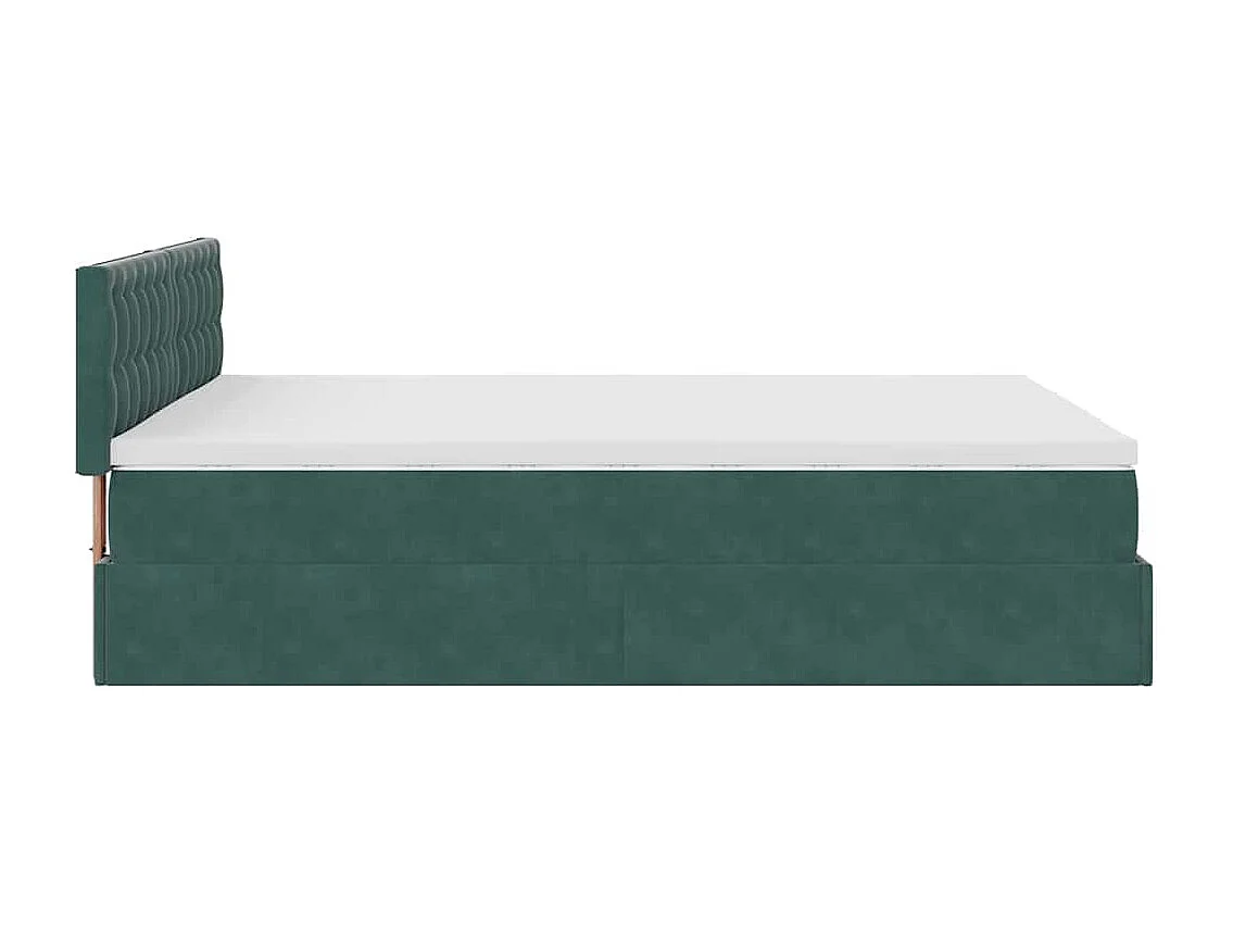 Ottoman-Bett mit Matratze Dunkelgrün 140x200 cm Samt