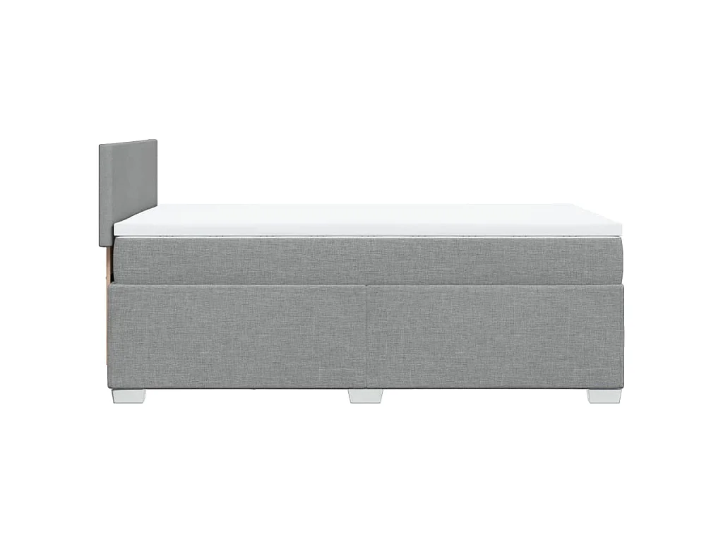 Giroletto a Molle con Materasso Grigio Chiaro 90x190 cm Tessuto