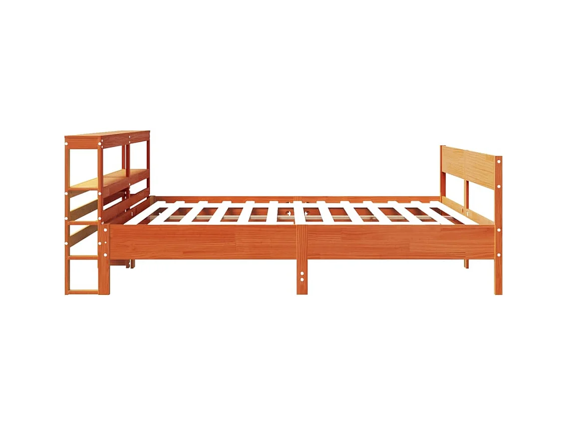 Massivholzbett ohne Matratze Wachsbraun 180x200 Kiefernholz